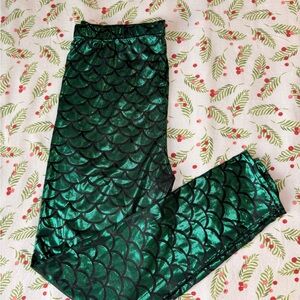 Green Mermaid Scale Adult Leggings